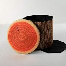 Faux Plant Print Storage Ottoman, With Foldable Velvet Storage Stool For Sitting Or Storing Various Kinds Of Items, Octagon Shaped - Brown - View 7