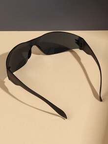 1副時尚y2k風格方框眼鏡,男女通用可愛款式 - 黑色 - 查看 3