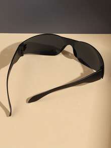 1副時尚y2k風格方框眼鏡,男女通用可愛款式 - 黑色 - 查看 2