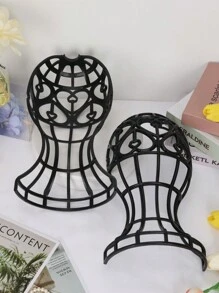 便攜式假髮頭架支架髮型設計展示假髮架帽子架適用於所有假髮和帽子美容配件 - 黑色 - 查看 8