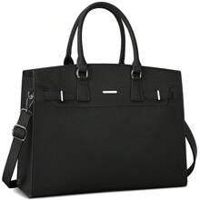 Laptop Bags For Women Tote Bag 15.6 Inch Ladies Leather Large Laptop Work Handbag Designer Business Office Computer School Shoulder Bag - Black - View 1