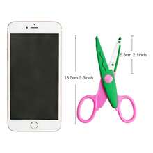 1 Pieza Tijera Creativa Con Borde Dentado, Segura Y Que Ahorra Trabajo Para Niños Envuelta En Plástico, Color Al Azar - Multicolor - Ver 6