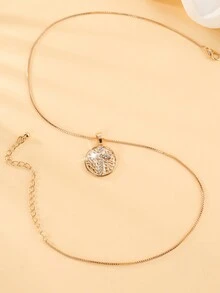 1個形3d精巧吊墜,鑲嵌寶石和水鑽,適合女性佩戴 - 金黃色 - 查看 2