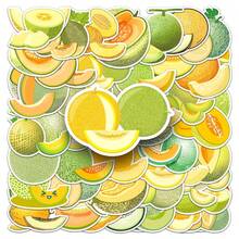 51入組哈密瓜圖案卡通動漫guka貼紙,適用於學生可愛時尚塗鴉防水貼紙,適用於筆記型電腦水瓶滑板車手機 - 黃色 - 查看 8