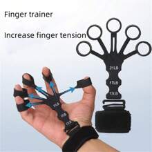 1pc Finger Trainer, Wrist Five-Finger Tensioner, Shooting Enhancer, Flexion And Extension Gripper - Black - View 2