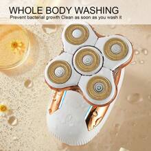 1入組女士usb可充電防水電動刮鬍刀 - 白色 - 查看 7