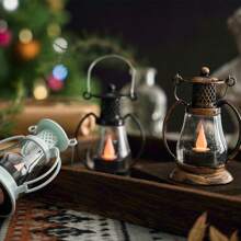 1入組塑膠無火電動燈籠燈,聖誕節閃爍led蠟燭燈,適用於庭院花園,電池運行的老式燈泡夜燈,青銅閃爍燈,聖誕和萬聖節裝飾 - 銅色 - 查看 11