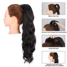 玉米燙鬆蓬長捲鬆緊鬆小卷隱形天然纖維馬尾,日常佩戴易造型長捲馬尾 - 間色 - 查看 9