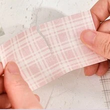 1本/50張方格材質筆記本,復古創意印刷diy日誌裝飾便利貼 - 藕粉色 - 查看 7