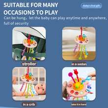 Random Color Parts, Montessori Infant Toy, Baby Toy Finger Rope Fun Press Toy, Children'S Sensory Training Toy, Finger Grasp Ability Training Early Educational Toy, Infant Gum Finger Toy, Multifunctional Baby Toy, Boy Girl Birthday Gift - White - View 4