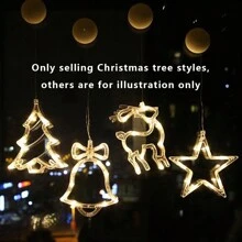 1入聖誕星形和樹形吸盤燈,led聖誕燈串室內窗戶裝飾用 - 白色 - 查看 2