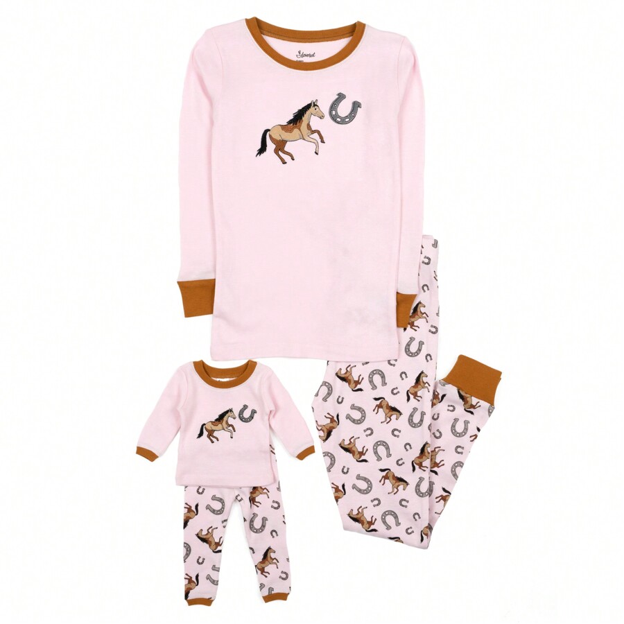 Famjams Kids & Young Girl Matching Doll & Young Girl Pajamas 100 Cotton 2 Piece Pjs Set (Size 2