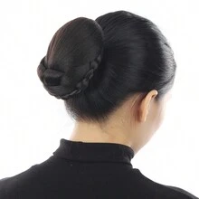 liangyuan 1入組合成纏繞式髮髻髮片,上翹髮型髮夾,適用於女性派對婚禮服飾髮飾 - 棕色 - 查看 5