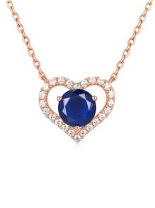 LI JIN 2 Carat Birthstone Heart Shaped Pendant Necklace Decorated With 925 Sterling Silver Plated With White Gold And Rose Gold, Suitable For Ladies Daily Wear, Valentine's Day Gift - rose gold - View 18