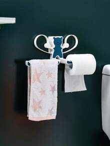 1pc Bear Shaped Storage Rack- Hair Accessory Organizer, Drying Rack, Towel Hanger, Tissue Holder, Multi-Purpose Storage Shelf For Kitchen, Bathroom, Bedroom, Living Room, Balcony, Etc. - Blue - View 2