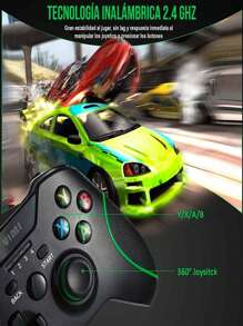 Wireless Gamepad Control For Video Games Compatible With PC Steam Epic Games Emulators - 黑色 - 查看 2