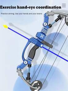 Set De Tiro Con Arco De Juguete De Ballesta Compuesta Grande Para Adolescentes, Juego De Caza Al Aire Libre Con Flechas De Espuma Y Objetivo, Paquete De Regalo - Azul - Ver 9