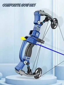 Set De Tiro Con Arco De Juguete De Ballesta Compuesta Grande Para Adolescentes, Juego De Caza Al Aire Libre Con Flechas De Espuma Y Objetivo, Paquete De Regalo - Azul - Ver 4