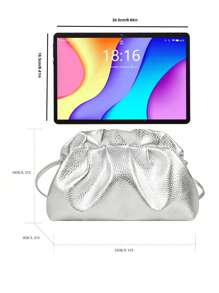 Túi Xếp Xếp Tối Giản Kim Loại Nhỏ Funky Pu - Bạc - Xem 3