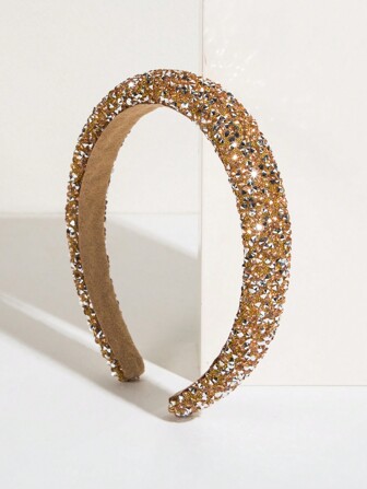 1pc Teen Girl's Starry Gemstone & Faux Pearl Decorated Party Headband Royal,Hairband,Hair Hoop Headbands