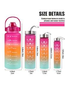 1pc Sports Water Bottle For Family Use In Running, Climbing, Volleyball, Basketball, Yoga, Indoor Or Outdoor Activities - Black - View 10