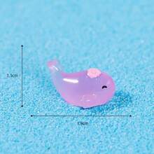 隨機顏色螢光可愛鯨魚景觀小擺飾|微景觀擺飾 樹脂工藝品 苔蘚水族箱水族造景 - 彩色 - 查看 10