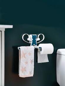 1pc Bear Shaped Storage Rack- Hair Accessory Organizer, Drying Rack, Towel Hanger, Tissue Holder, Multi-Purpose Storage Shelf For Kitchen, Bathroom, Bedroom, Living Room, Balcony, Etc. - Blue - View 5