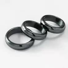 Yanxyad Hematite Rings For Men Women Unisex Black Hematite Stone Ring Absorbs Negative Energy Rings(NO-Magnetic) - Arc - View 3