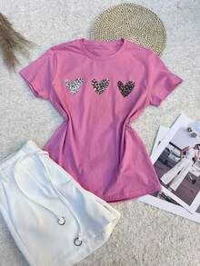 Women T-Shirts - 玫紅色 - 查看 4