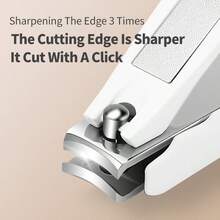 Gitnk 大型不鏽鋼修指器,防濺水指甲剪帶收集器,可自動捕捉指甲剪芯,旅行可攜式護理工具 - 白色 - 查看 4