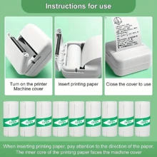 5 Pcs Self Adhesive Thermal Paper, Mini Printer Paper, Printable Sticker Paper For Pocket Thermal Printer - White - View 4