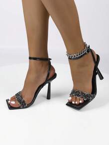 Women Heeled Sandals - Hitam - View 3
