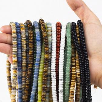 50pcs 7*2mm Multicolor Crystal Agate Beads, Diy Jewelry Making Accessories For Beaded Necklaces, Earrings, Bracelets