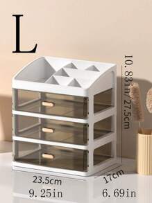 1pc Desktop Cosmetic Organizer Drawer Type Dust-Proof Storage Box For Skincare, Face Mask And Brushes. Can Be Used In Bathroom, Living Room, Bedroom And Office To Store Remote Controls, Toothpicks, Chargers, Mobile Phone Cases And Save Space.