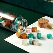 封蠟印章套裝,蠟封印章套裝,3入組蠟封印章,2瓶封蠟顆粒,和1入木柄熔化匙,適用於新年、情人節、日常禮品盒、賀卡、信函蠟封 - 彩色 - 查看 3