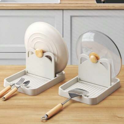 1pc Kitchen Household Pot Lid Shelf Countertop Multifunctional Vertical Foldable Easy Cleaning Spoon Storage Rack Spatula Shelf Kitchen UtensilsHome Appliances Accessories Gadgets Tools Christmas Stuff Cooking Christmas