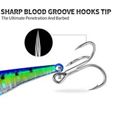 PRO BEROS Proberos 5 件套優質金屬鑄造魚餌,帶有 3d 眼睛 - 逼真的慢搖動作,非常適合深海釣魚 - 彩色 - 查看 8