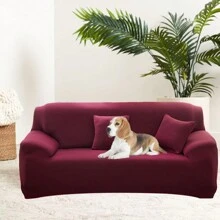 1入組沙發套,彈性時尚布料l型沙發套,沙發愛座套,椅套,1/2/3/4人座沙發綜合保護套,連1入組沙發墊套,適用於客廳、寵物、狗 - 酒紅色 - 查看 1