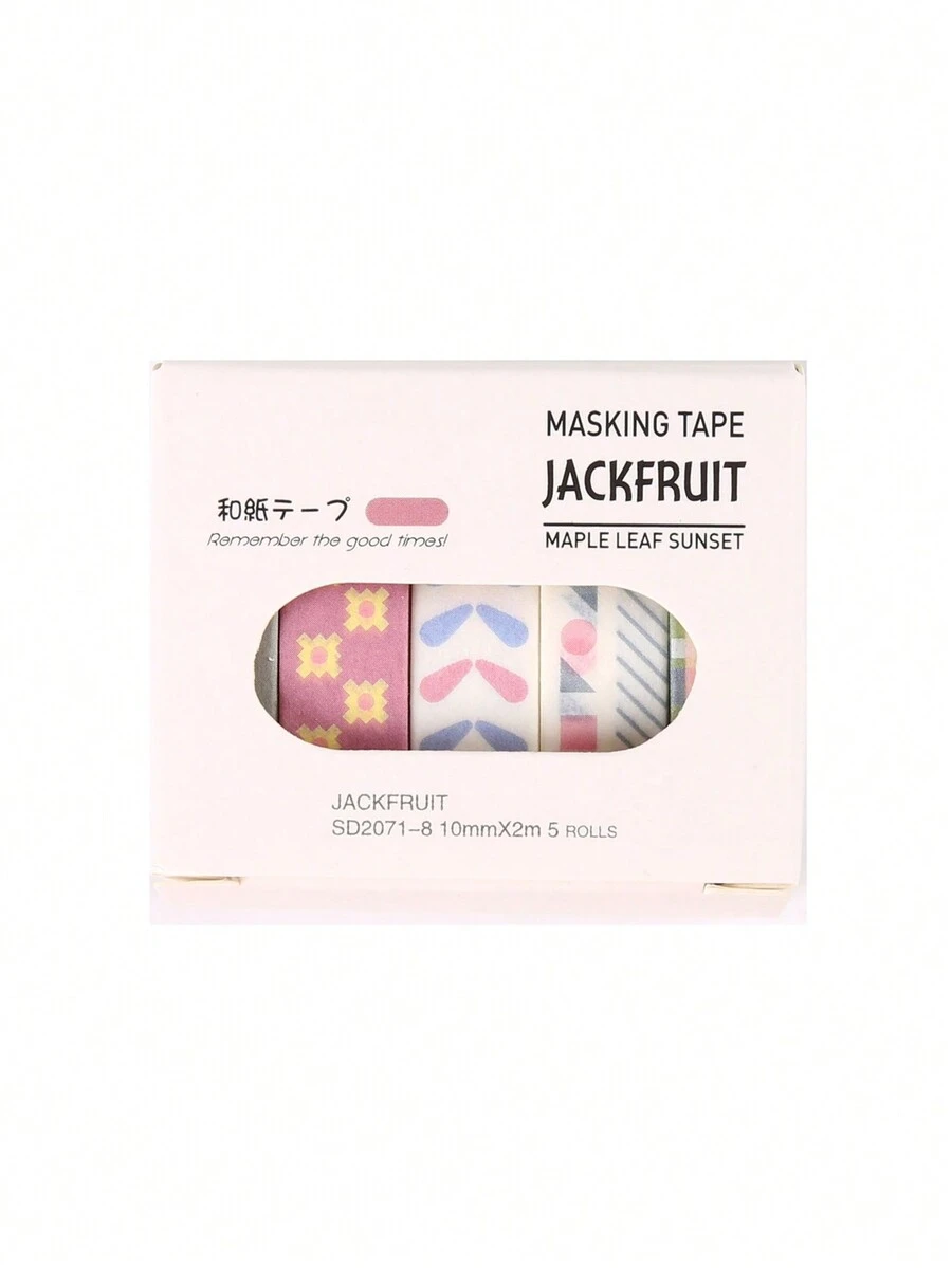 可愛的楓糖日落手帳膠帶手帳裝飾貼紙塑料袋彩色物料貼紙膠帶 - 彩色 - 查看 1