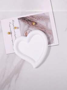 1 Pieza Bandeja De Joyería Con Forma De Flor, Corazón Y Nube Para Decoración Y Almacenamiento De Hogar, Accesorios De Fotografía, Exhibidor De Esmalte De Uñas, Fondo De Disparo - Blanco - Ver 4