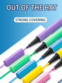 12色細棒亞克力筆三角棒彩色筆可水洗塗鴉繪畫精細棒油漆筆 - 彩色 - 查看 5