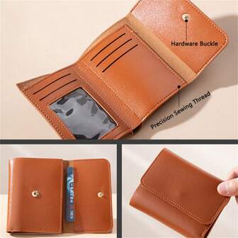 超薄三折女士短款钱包带口袋包钱夹钱包证件信用卡银行卡夹超薄钱包钱袋卡夹女士女孩礼物