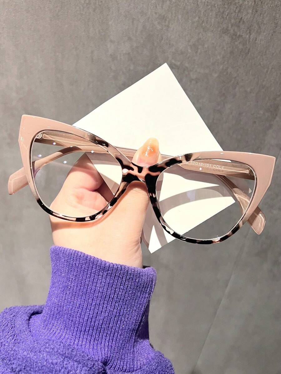 1pc/2pcs Oversized Cat Eye Lightweight Blue Light Blocking Transparent