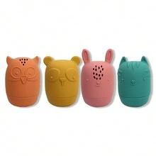 4pcs Baby Bathing Toys Set, Silicone Animal Shape Bubble Bath Ball Sprayer, For Bathtub & Bathroom Daily Use