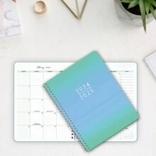 2024年至2025年月曆規劃師-月度規劃師、螺旋筆記本月度和週度規劃師、月度筆記本螺旋裝訂月曆規劃師。 - 藍白色 - 查看 1