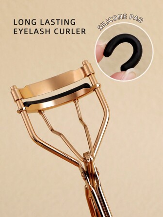 1 Stück Goldener Wimpernkrausler mit Silikonauflage, langanhaltend formender Wimpernkrausler, beschädigt die Wimpern nicht, geeignet für tägliches Make-up Wimpernkräuseln, Make-up, günstig, Raumdekoration, Schminktisch, Reise, Schlafzimmer, Make-up Accessoires, Wimpernkrausler, günstig, Strumpfstopfer, Make-up, Make-up Utensilien, günstige Sachen, Geschenke, Geschenke für Frauen, Weihnachtsgeschenke