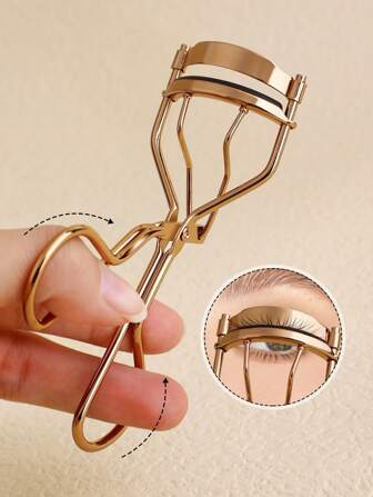 1pc Gold Eyelash Curler With Silicone Pad, Durable Shaping Eyelash Curler, Won't Damage Lashes, Suitable For Daily Makeup Eyelash Curling,Makeup,Cheap,Room Decor,Vanity,Travel,Bedroom,Makeup Accessories,Eyelash Curler,Cheap,Stocking Stuffers,Makeup,Makeup Tools,Cheap Stuff,Gifts,Gifts For Women,Christmas Gifts