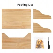 1個貓咪牆架-掛掉了貓臉形狀的吊床步梯板-耐用的實木室內貓咪家具,適用於玩耍、攀爬和休息,附帶安裝工具-最大承載重量: 12kg (26lb) - 杏色 - 查看 6