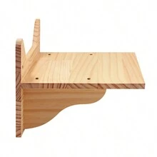 1個貓咪牆架-掛掉了貓臉形狀的吊床步梯板-耐用的實木室內貓咪家具,適用於玩耍、攀爬和休息,附帶安裝工具-最大承載重量: 12kg (26lb) - 杏色 - 查看 4