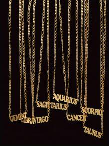 1 件不鏽鋼 12 星座字母吊墜項鍊女式女孩母親節派對聖誕節新年生日禮物